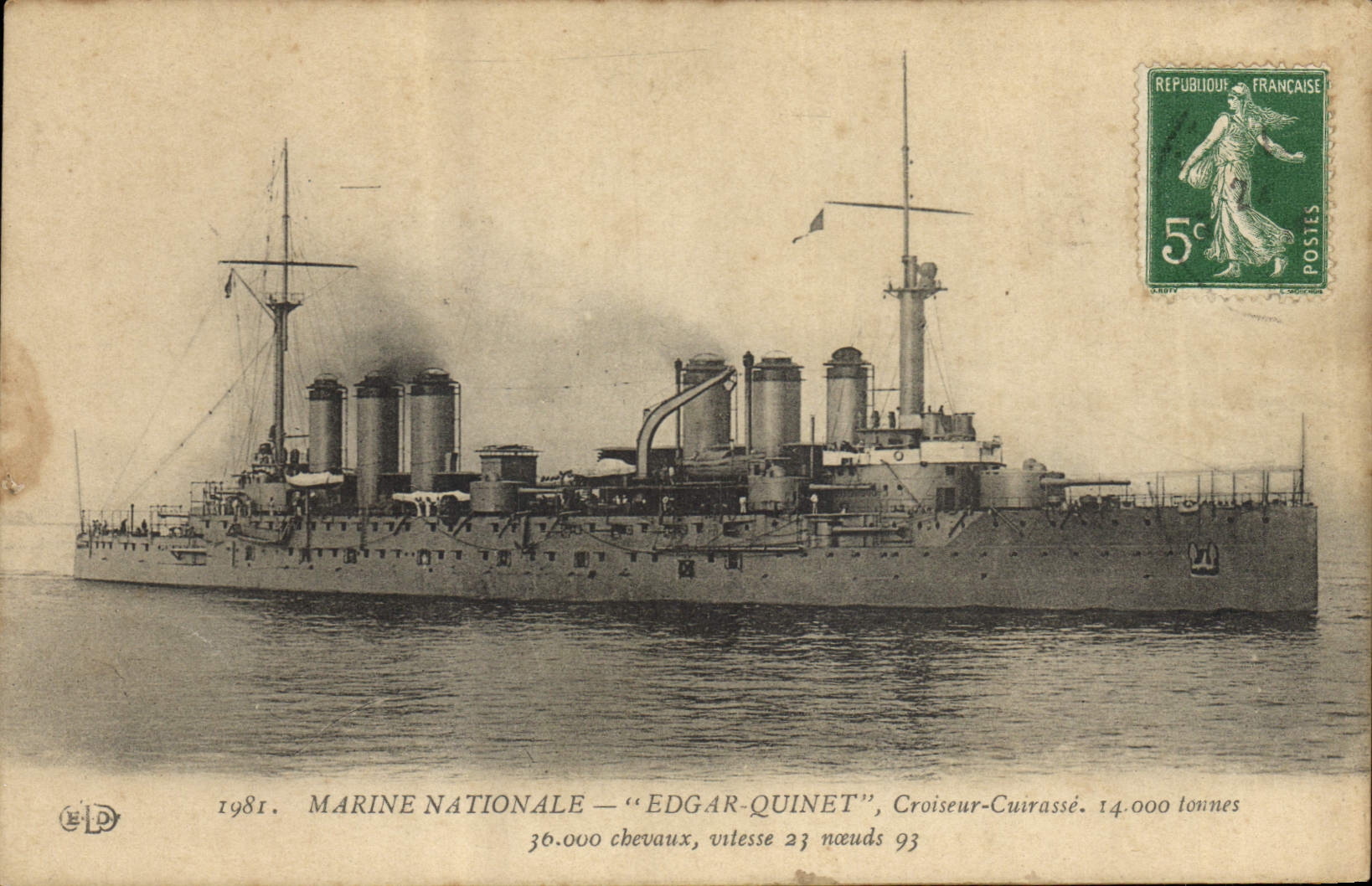 Marine Nationale — « Edgar Quinet » — Croiseur-Cuirassé — Éditeur C&D