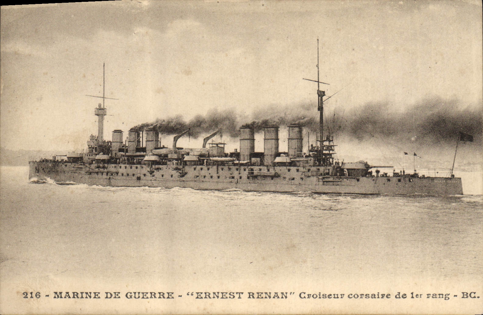 Ernest Renan — Croiseur corse de 1er rang — Marine de Guerre — n°216