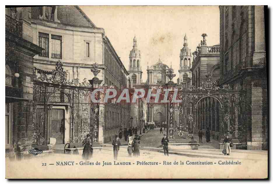 CPA Prefecture Nancy Grilles de Jean Lamour Rue de la Constitution