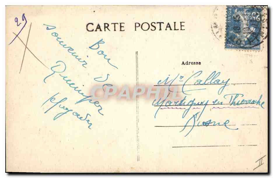 CPA Prefecture Partie ancienne Quimper — Verso