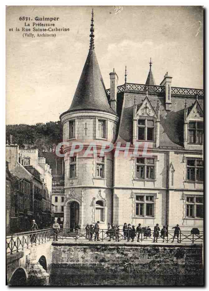 CPA Prefecture et la Rue Sainte Catherine Quimper