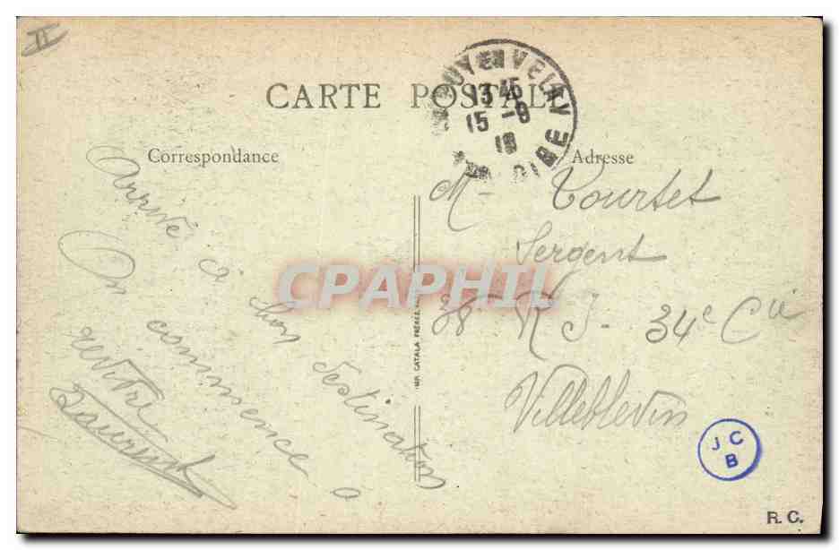 CPA Le Puy La Prefecture et la fontaine Crozatier — Verso