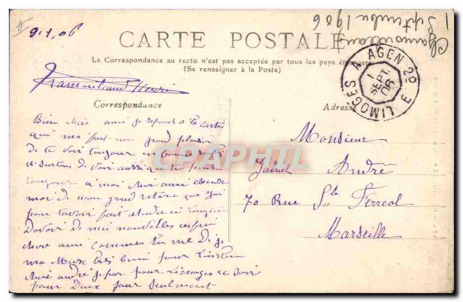 CPA Perigueux Entree de la Prefecture  — Rückseite