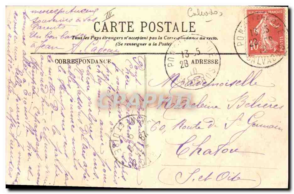 CPA Pont L'Eveque La Sous Prefecture  — Verso