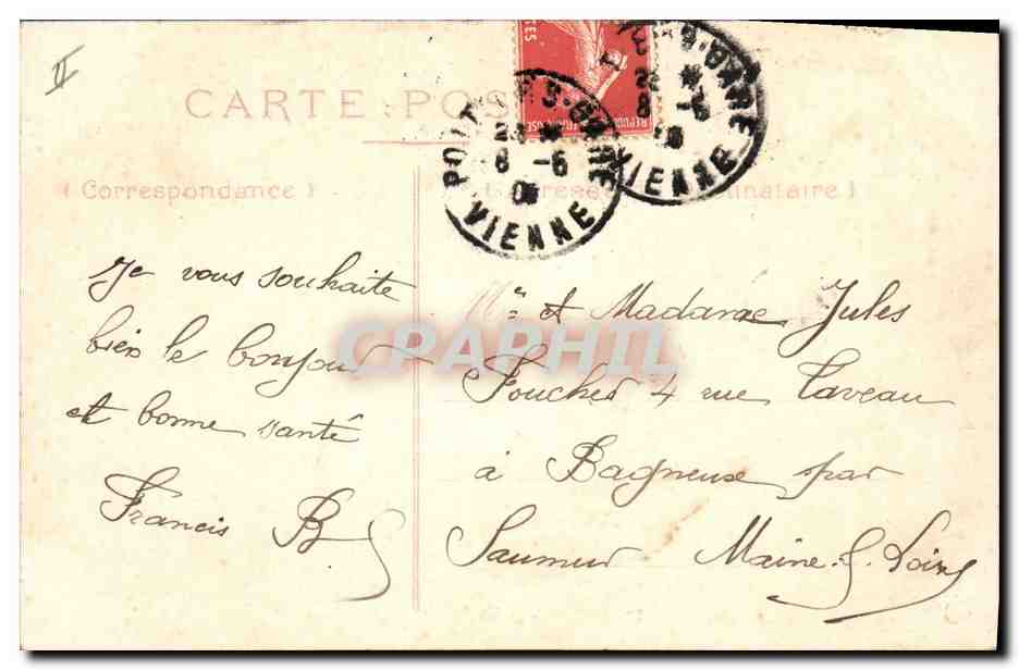 CPA Prefecture Poitiers — Verso
