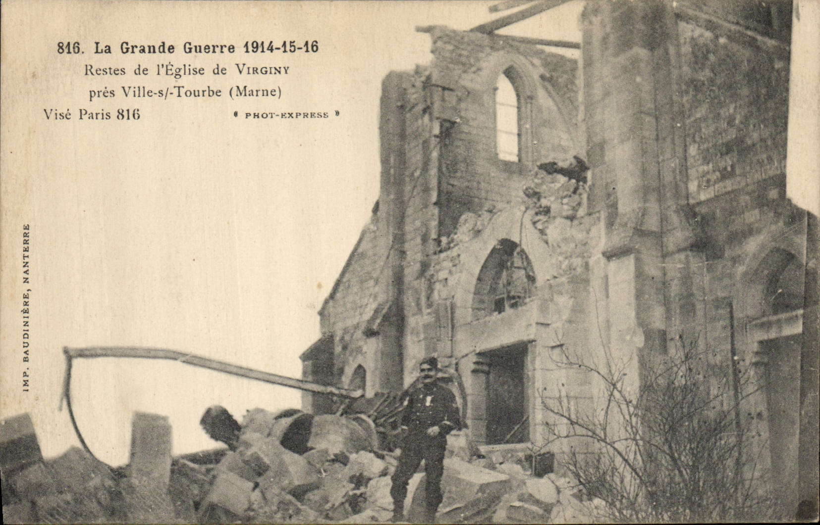 Restes de l'Église de Virginy — près Ville-s-Tourbe (Marne) — Phot-Expresse, n° 816