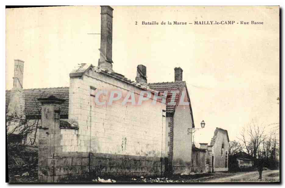 Battle of the Marne — MAILLY-le-CAMP - Lower Street — Military Bazaar A. Nieps