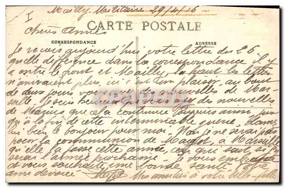 Battle of the Marne — MAILLY-le-CAMP - Lower Street — Military Bazaar A. Nieps — Back