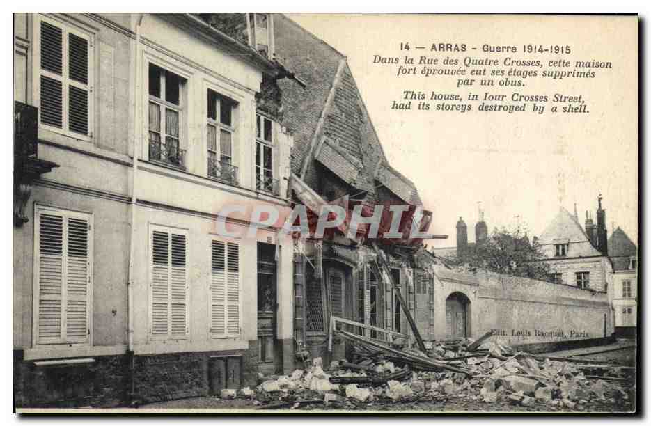 Arras — Dégâts de la Guerre 1914-1915 — Éd. Louis Baquelin, Paris