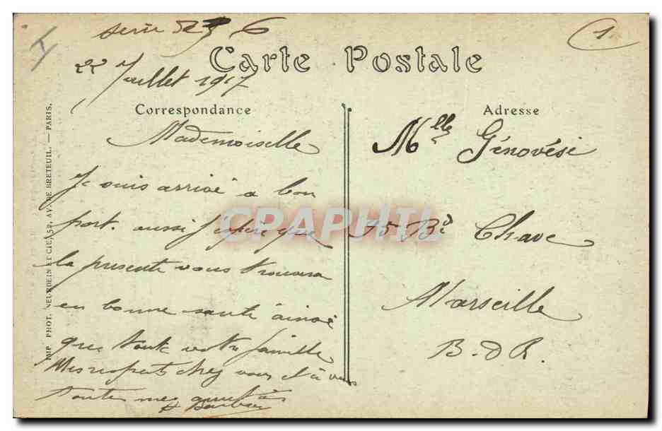 Soissons — Les parties hautes de la façade de la cathédrale, vue de la rue Saint-Godin — Éditeur Soissons — Verso