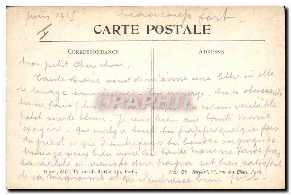 Le Quesnoy (Somme) — What Remains of the Church — Printed in Paris No. 205 — Back