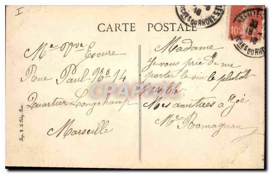 Arras — Rathaus, Ansicht des Bombardements aus der Rue Saint-Géry nach dem 6. Oktober 1914 — E. Ruhl, Nachbildung — Rückseite
