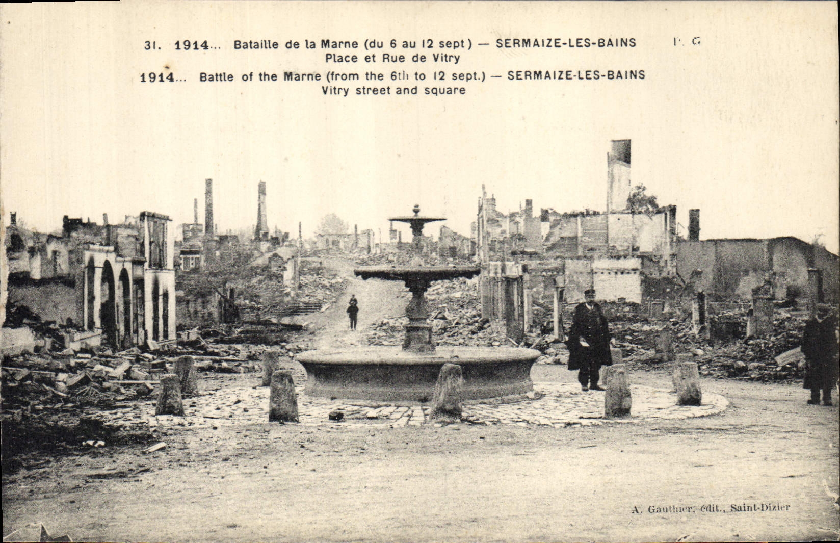 Sermaize-les-Bains — Détails de la bataille de la Marne (du 6 au 12 septembre 1914) — A. Gauthier, édit. Saint-Dizier