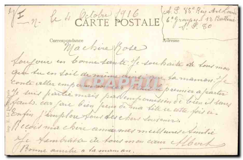 Sermaize-les-Bains — Détails de la bataille de la Marne (du 6 au 12 septembre 1914) — A. Gauthier, édit. Saint-Dizier — Verso