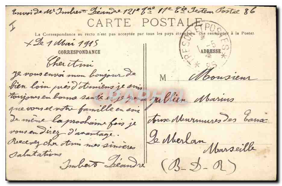 Una trinchera destruida en HÉBUTERNE — La Gran Guerra 1914-15 — R.-Paris — Reverso