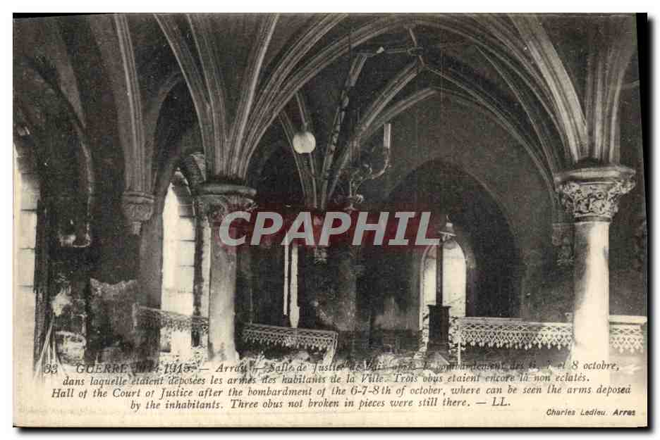 Arras — Salle de Justice après bombardement — Charles Ladieu