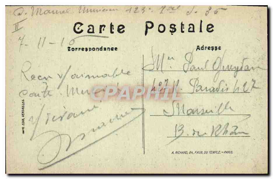 CPA Militaria La grande guerre 1914 15 16 Biches Somme Aspect de la place de la Mairie apres la bata — Back