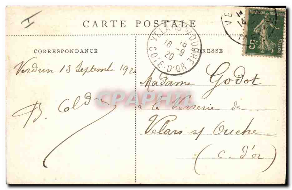 Verdun - Bas de la Rue St-Pierre — ruines après la guerre 1914-18 — E. C.H. Visé, Paris, n° 546 — Rückseite