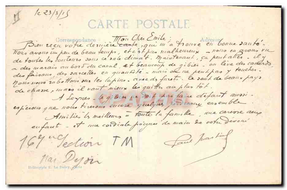 CPA Militaria Reims apres le bombardement l'Archeveche vue prise du haut de la cathedrale  — Verso