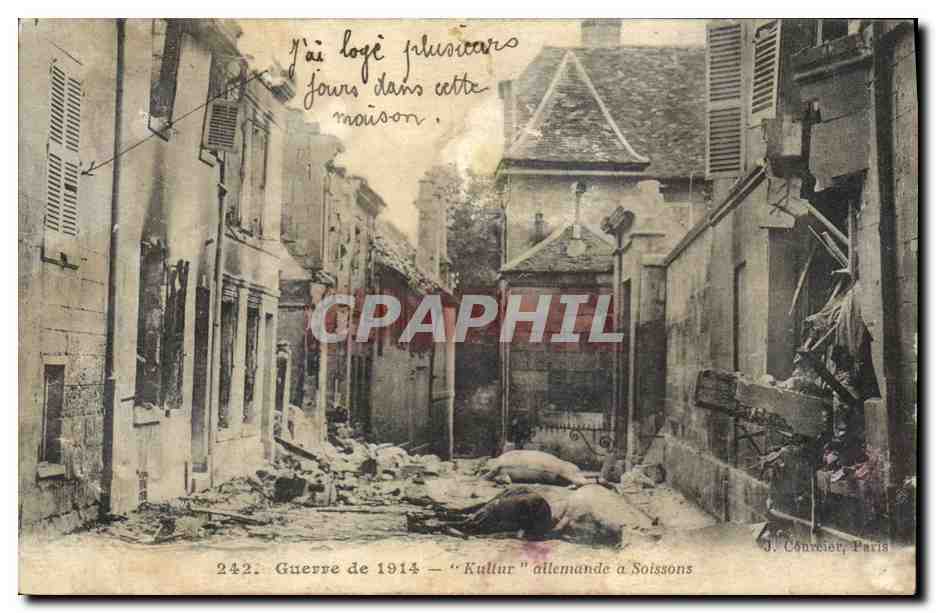 Guerre de 1914 — 'Kultur' allemande à Soissons — J. Convoisier, Paris, n° 242