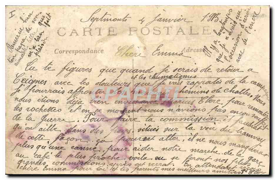 Guerre de 1914 — 'Kultur' allemande à Soissons — J. Convoisier, Paris, n° 242 — Rückseite