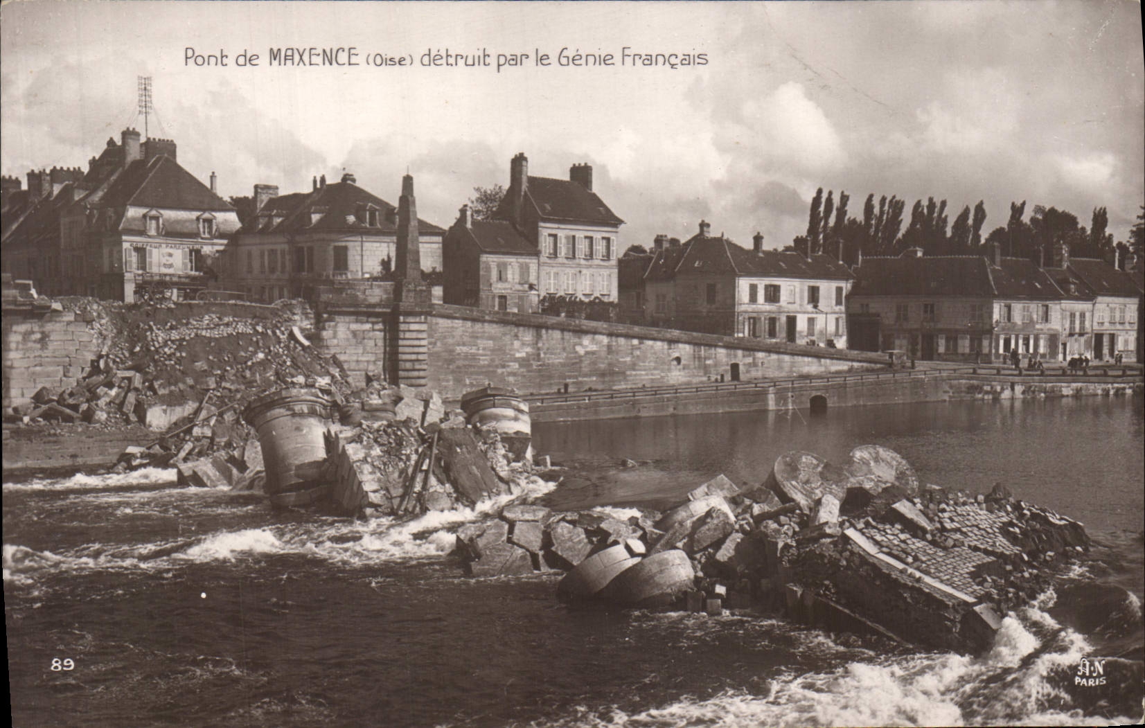 Pont de Maxence (Oise) détruit par le Génie Français — Galerie Patrioticque N° 89, J.N. Paris