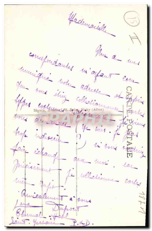 CPA Folklore Auvergne Groupe Auvergnat — Verso