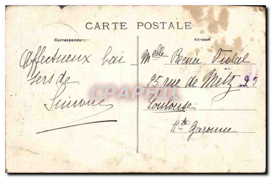 CPA Folklore Auvergne Enfant — Rückseite
