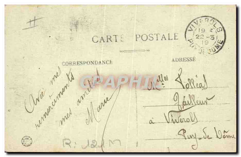 CPA Folklore Auvergne — Verso