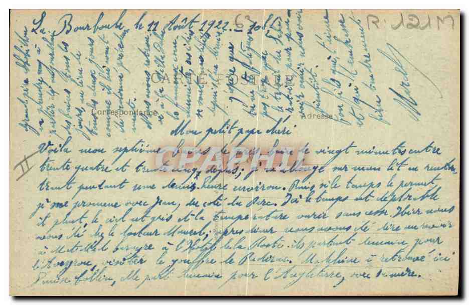 CPA Folklore Coiffure Auvergnate Coiffure de soleil — Verso
