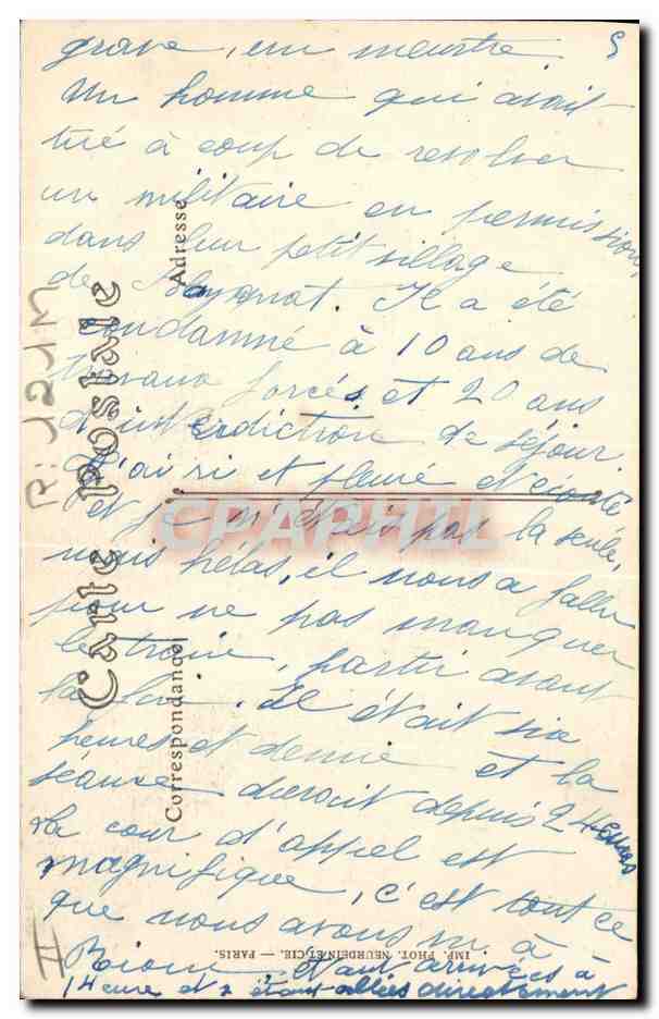 CPA Folklore Paysanne d'Auvergne — Verso