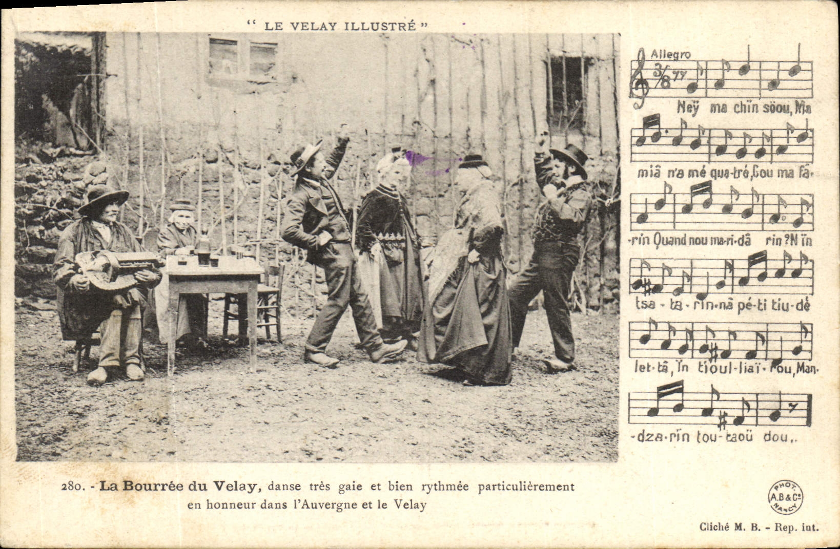 CPA Folklore Le Velay La bourree