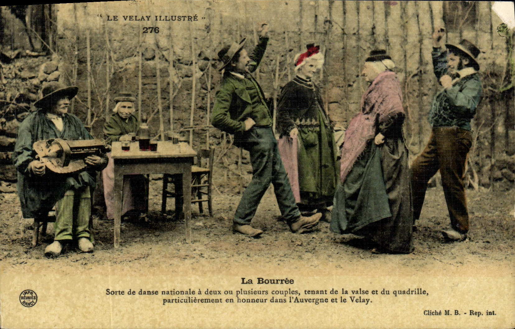 CPA Folklore Le Velay La bourree
