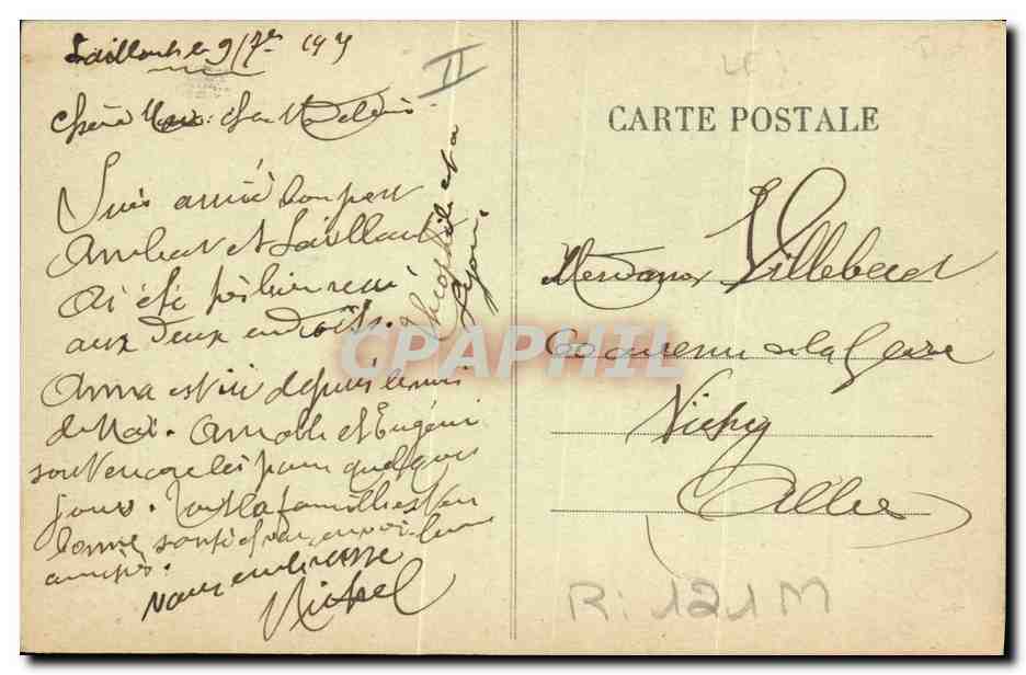 CPA Folklore Auvergne — Verso