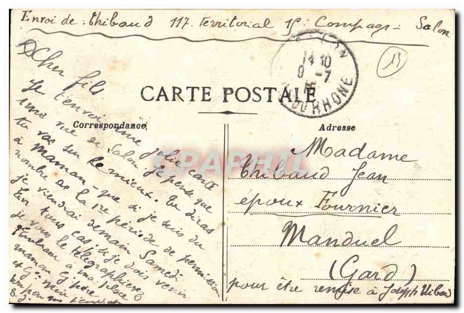 CPA Chateau et Tour de la Reine Jeanne Salon — Rückseite