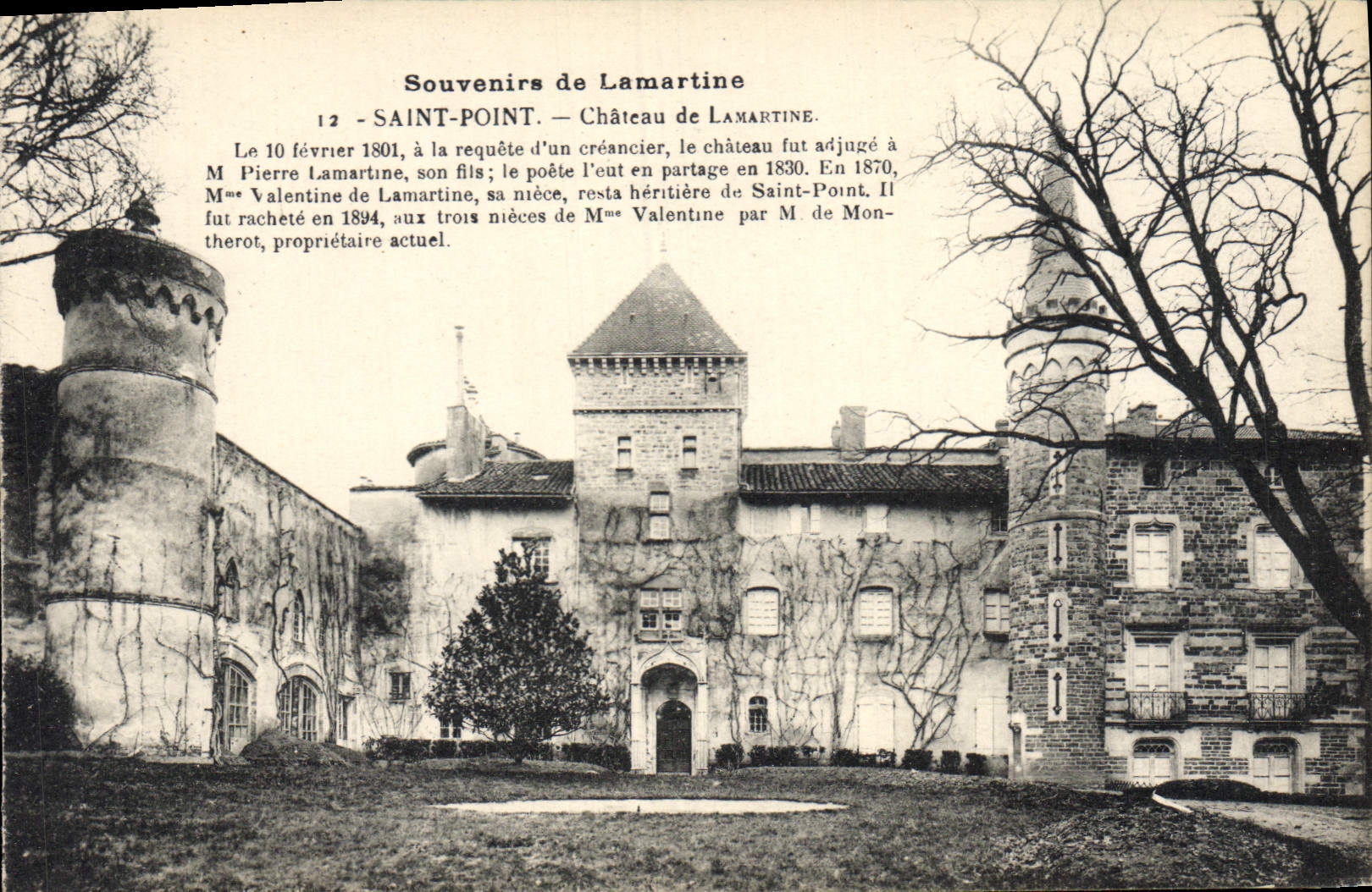 Saint-Point — Château de Lamartine — Souvenirs de Lamartine, n°12
