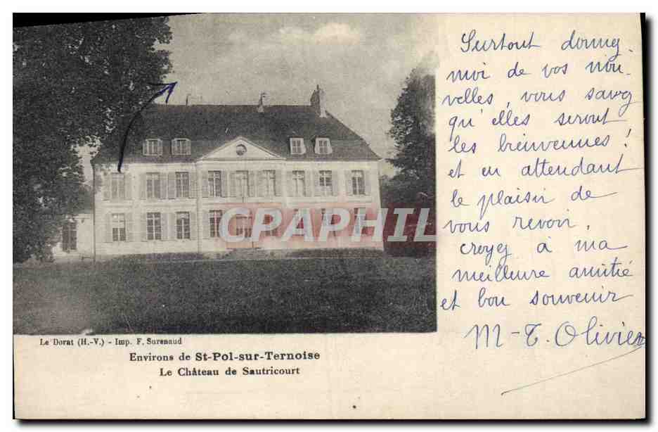 Le Château de Sautricourt — Environs de St-Pol-sur-Ternoise — Imp. F. Surennaud