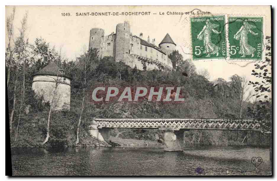 Saint-Bonnet-de-Rochefort — Le Château et la Sioule — éditeur inconnu, n° 1049