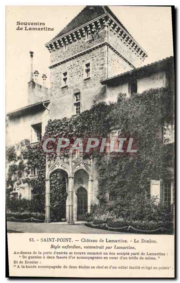 Saint-Point — Château de Lamartine — Le Donjon. Style oxfordien, reconstruit par Lamartine