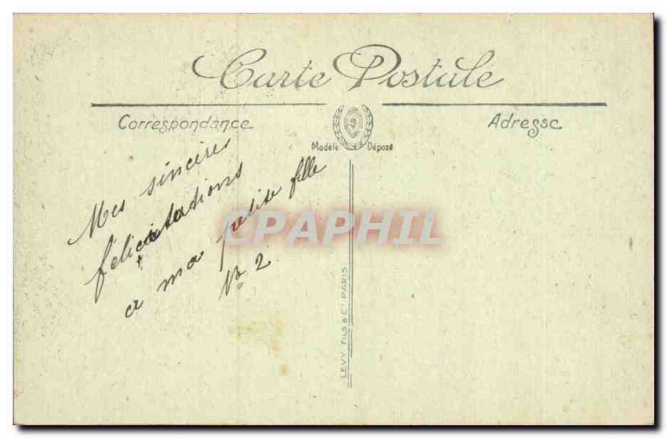 Sauveterre — Le Pont, la Tour Montréal et l'Église — Éditeur Levy Frères & Cie, Paris, n°6 — Verso