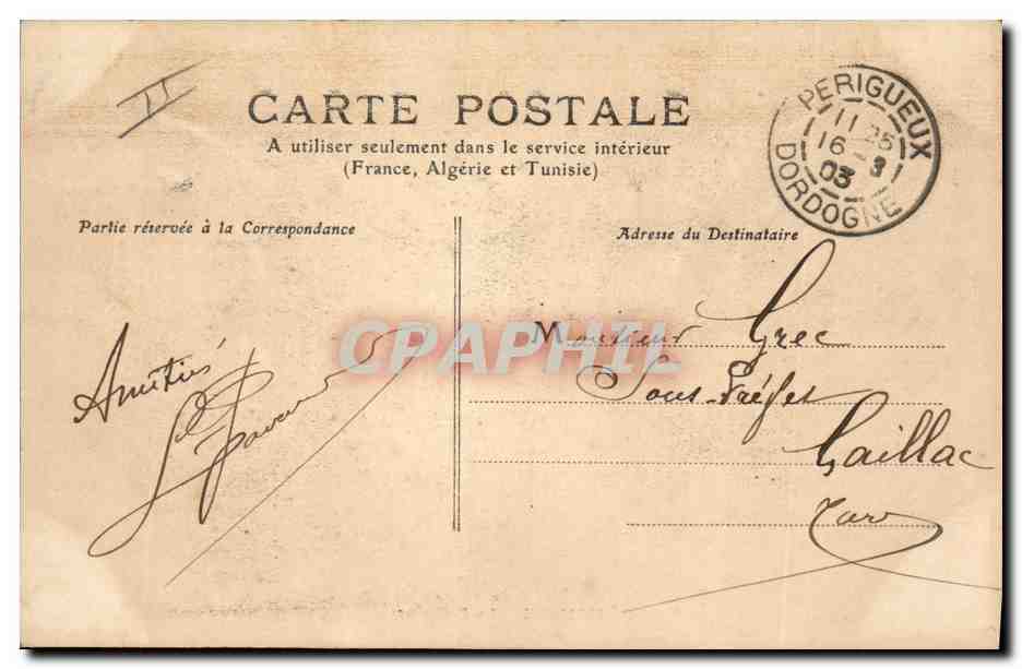 CPA Prefecture Perigueux — Verso