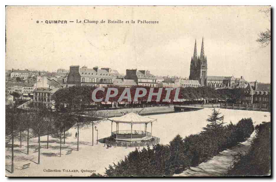 CPA Quimper Le champ de bataille et la Prefecture 