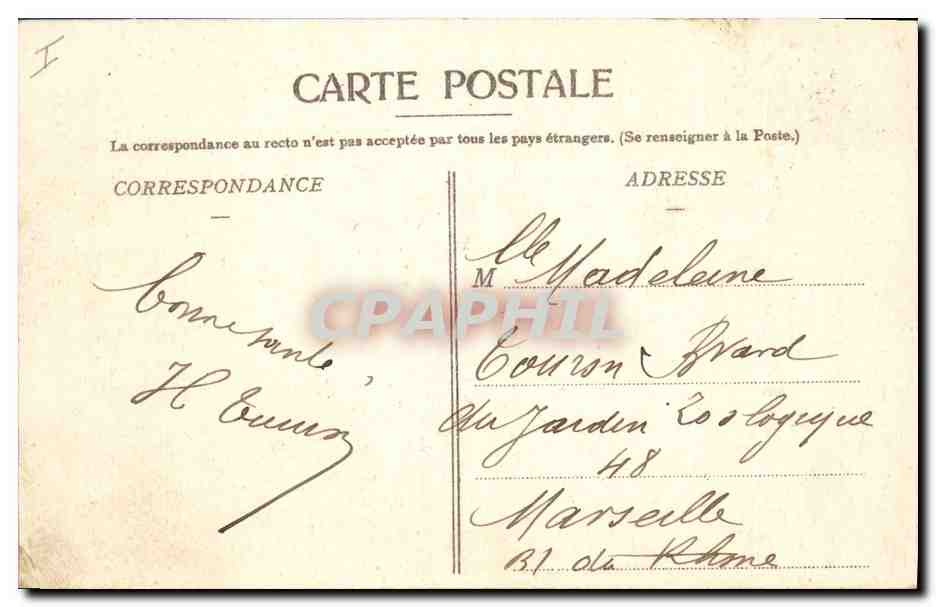 CPA Prefecture Perigueux — Verso
