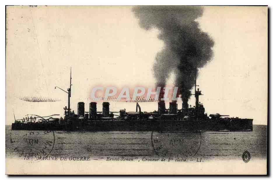 Croiseur de 1ère classe Ernest-Renan — Marine de Guerre — Éditeur : LI