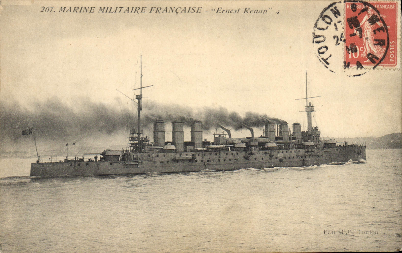 Bateau de guerre français — 'Ernest Renan' — Édit. M.P. Tornion