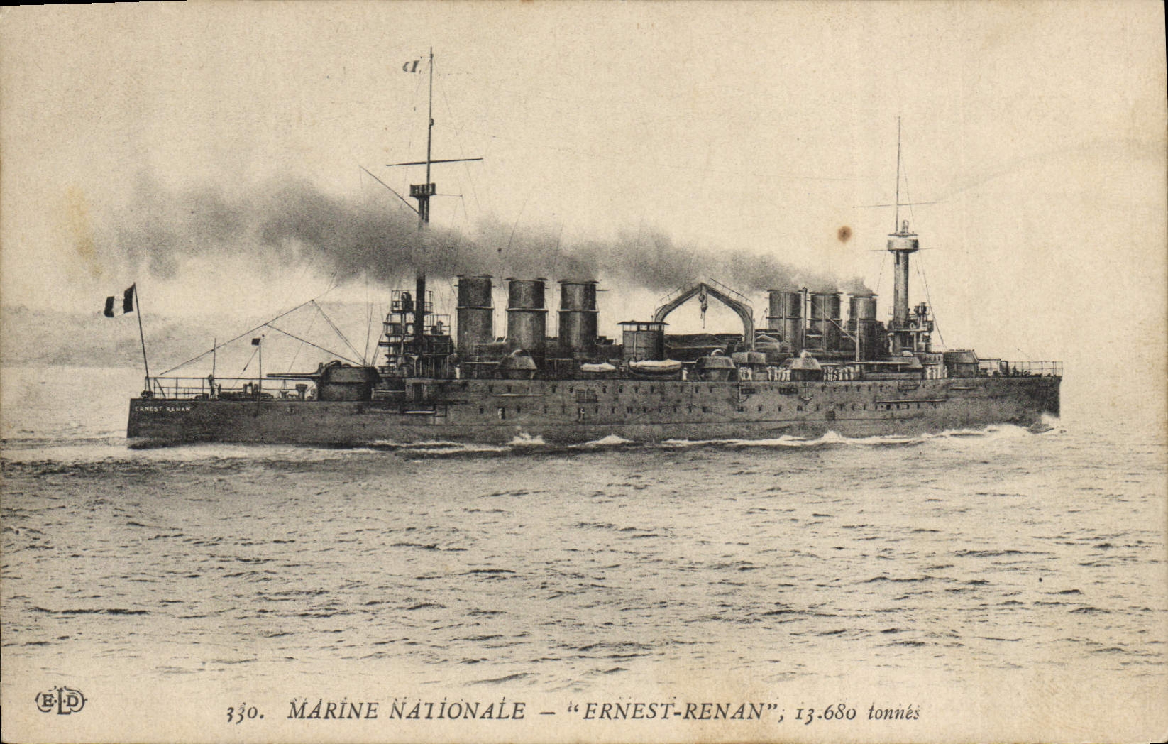 Marine Nationale — "Ernest-Renán", 13.680 tonnés — Editor E.P.D., n° 330 - Anverso