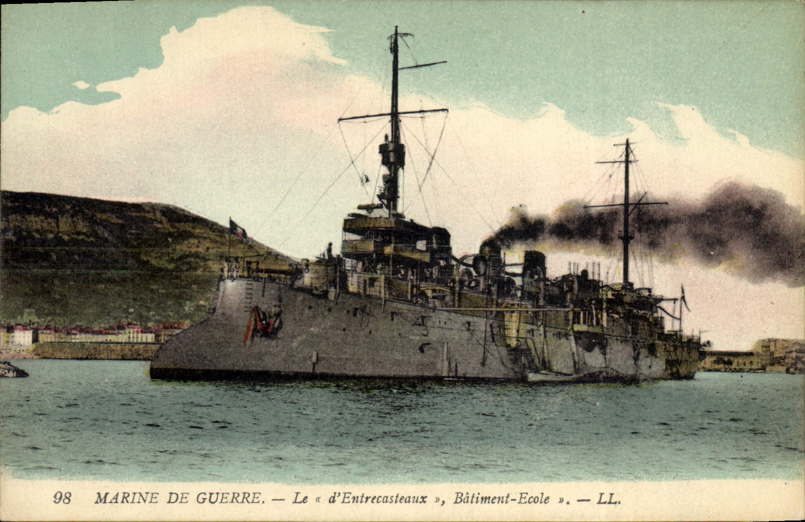 Le « d'Entrecasteaux », Bâtiment-Ecole — Marine de Guerre — LL. — N° 98