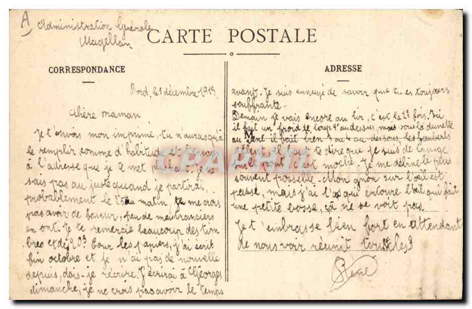 Le Cuirassé d'Escadre Edgar-Quinet — 1956 — Collection H. Laurent, Port-Louis — Verso