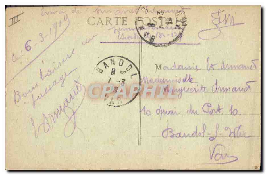 CPA Bateau de guerre Edgar Quinet Croiseur de 1ere classe — Verso