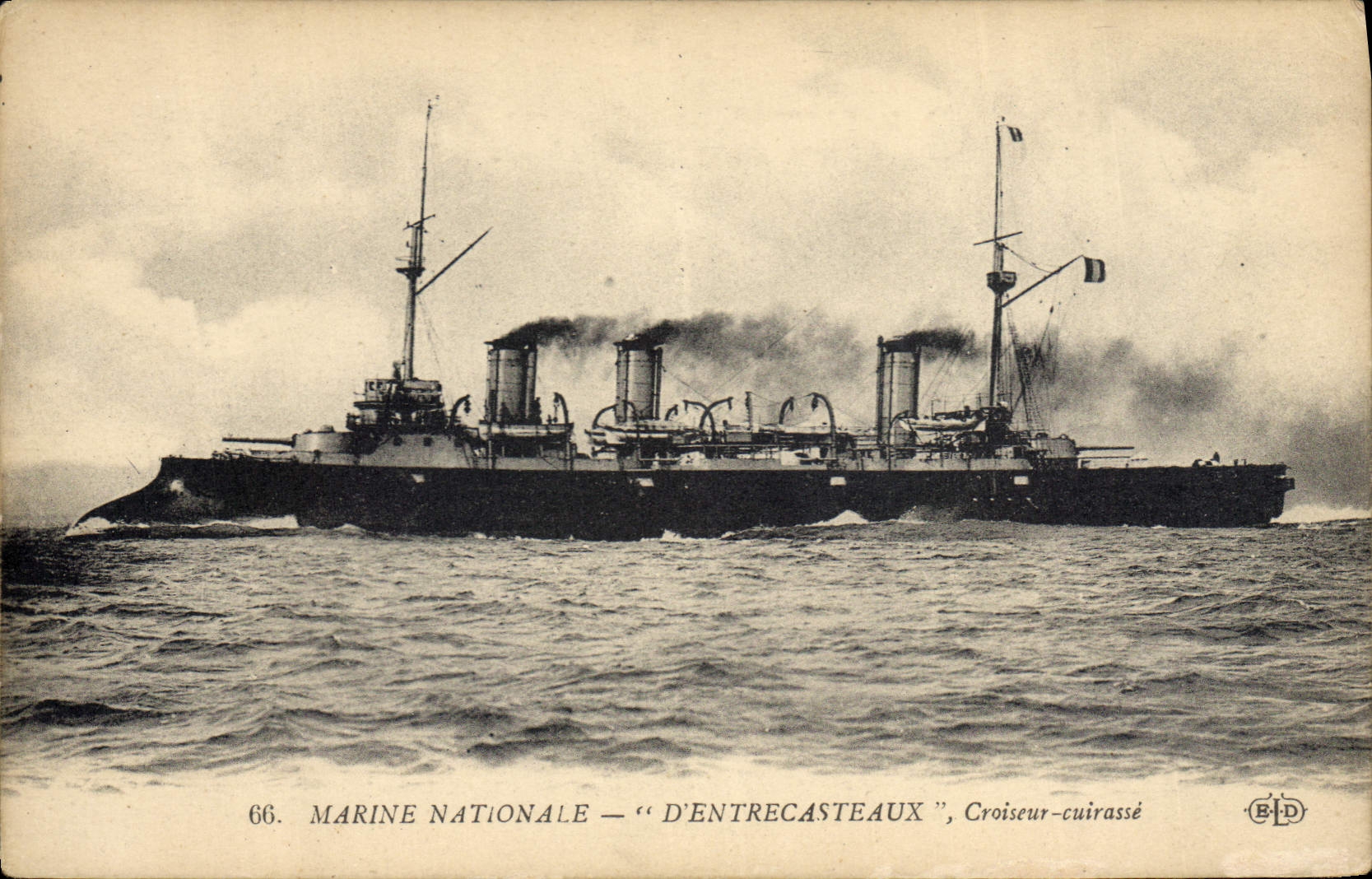 Marine Nationale — "D'Entrecasteaux", Croiseur-cuirassé — BID, n°66